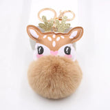 Christmas Deer Stuffed Doll Keychain Pendant Cute Toy Gift Bag Phone Car Key Rin