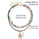 Metal Snowman Christmas Tree Elk Pendant Necklace