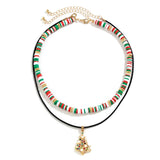 Metal Snowman Christmas Tree Elk Pendant Necklace