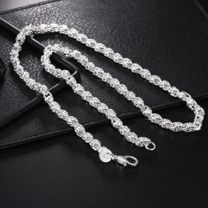 925 Silver 5MM Faucet Chain Necklace Wedding Party Jewelry