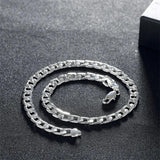 925 Silver Men's 8MM Chain Necklace 16-24 Inches