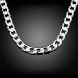 925 Silver Men's 8MM Chain Necklace 16-24 Inches