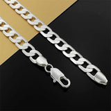 925 Silver Men's 8MM Chain Necklace 16-24 Inches