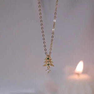 Christmas Tree Zircon Pendant Necklace for Women Clavicle Chain Jewelry