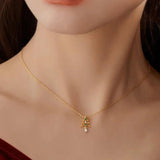 Christmas Tree Zircon Pendant Necklace for Women Clavicle Chain Jewelry