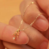 Christmas Tree Zircon Pendant Necklace for Women Clavicle Chain Jewelry