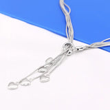 Romantic Heart 925 Sterling Silver Necklace with Tassel for Women