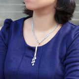 Romantic Heart 925 Sterling Silver Necklace with Tassel for Women