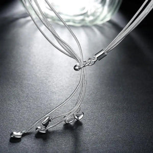 925 Silver Necklace 18'' Wild Charm Heart Necklaces for Women