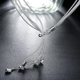 925 Silver Necklace 18'' Wild Charm Heart Necklaces for Women