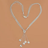 925 Silver Necklace 18'' Wild Charm Heart Necklaces for Women