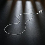 10PCS Sterling Silver 1MM Rope Chain Necklace for Women
