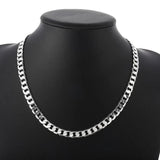 925 Silver 8mm Chain Necklace Wedding Jewelry