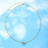 Stainless Steel Interlocking Circle Pendant Necklaces Women Christmas