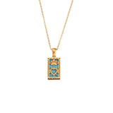 Colorful Zircon Christmas Necklace Geometric Sun Lover Tarot Necklaces