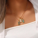 Colorful Zircon Christmas Necklace Geometric Sun Lover Tarot Necklaces