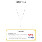925 Silver Double-layer Zircon Tassel Necklace Women's Collarbone Chain