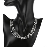 925 Sterling Silver Chain Necklace Beads Pendant Wedding