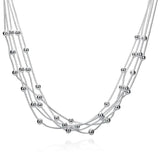 925 Sterling Silver Chain Necklace Beads Pendant Wedding