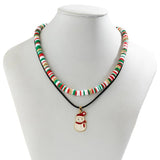Y2K Candy Bell Tree Pendant Necklace Clay Beads Choker Christmas Party Jewelry