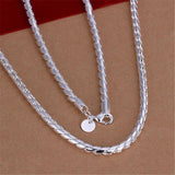 925 Silver Necklace 4MM Twisted Rope Chain 20 Inches