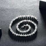 925 Silver 20in 8MM Bead Necklace Wedding Christmas