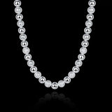 925 Silver 20in 8MM Bead Necklace Wedding Christmas