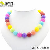Rainbow Candy Shell Pearl Necklace Romantic Girl Clavicle Chain Gift