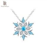 Snowflake Necklace Silver Jewelry Gemstones Christmas Gift