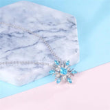 Snowflake Necklace Silver Jewelry Gemstones Christmas Gift