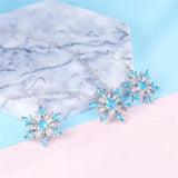 Snowflake Necklace Silver Jewelry Gemstones Christmas Gift