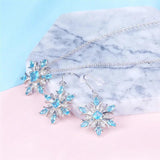 Snowflake Necklace Silver Jewelry Gemstones Christmas Gift