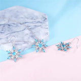 Snowflake Necklace Silver Jewelry Gemstones Christmas Gift