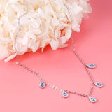 Evil Eye Necklace Stainless Steel Silver Chains