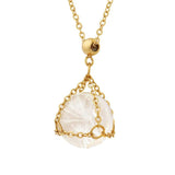 Glass Ball Pendants Necklace Stainless Steel Chain Women Christmas Gift