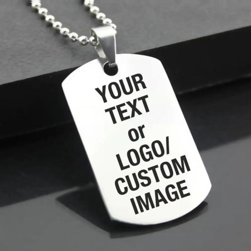 Custom Stainless Steel Dog Tag Pendant - Military Gift