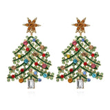 Creative Rhinestone Christmas Tree Earrings
