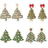Creative Rhinestone Christmas Tree Earrings