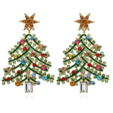 Creative Rhinestone Christmas Tree Earrings