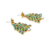 Creative Rhinestone Christmas Tree Earrings