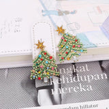 Creative Rhinestone Christmas Tree Earrings