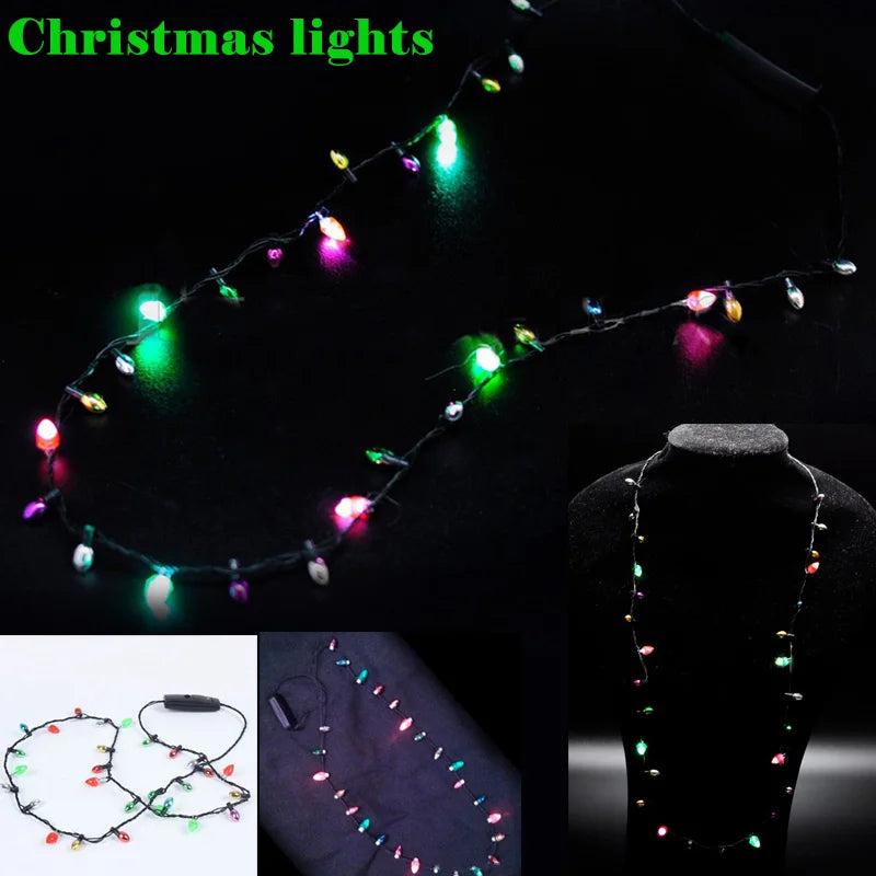 Mini Flashing Light-up Christmas Necklace 8 LED NIN668
