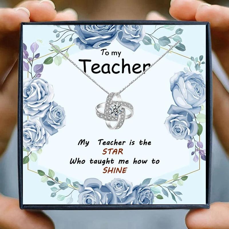 Teacher Necklace for School Student Girl - Daughter Heart Pendant Jewelry