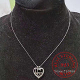 S925 Sterling Silver Mom Heart Crystal Necklace Mother's Gift Christmas