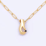 Hamsa Hand Zircon Necklace Women Pendant Chain Jewelry Gift