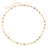 Rainbow CZ Tennis Choker Necklace for Women - Colorful Crystal Jewelry