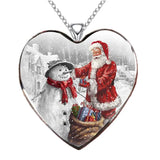 Women's Heart-Shaped Santa Claus Necklace - Fashionable Christmas Accessories