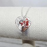 Women's Heart-Shaped Santa Claus Necklace - Fashionable Christmas Accessories