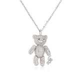 Bear Pendant Necklace for Women with Cubic Zirconia - Christmas Jewelry