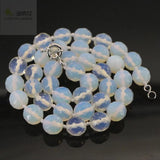 10mm Mexican Opal Moonstone Faceted Round Beads Necklace for Girls